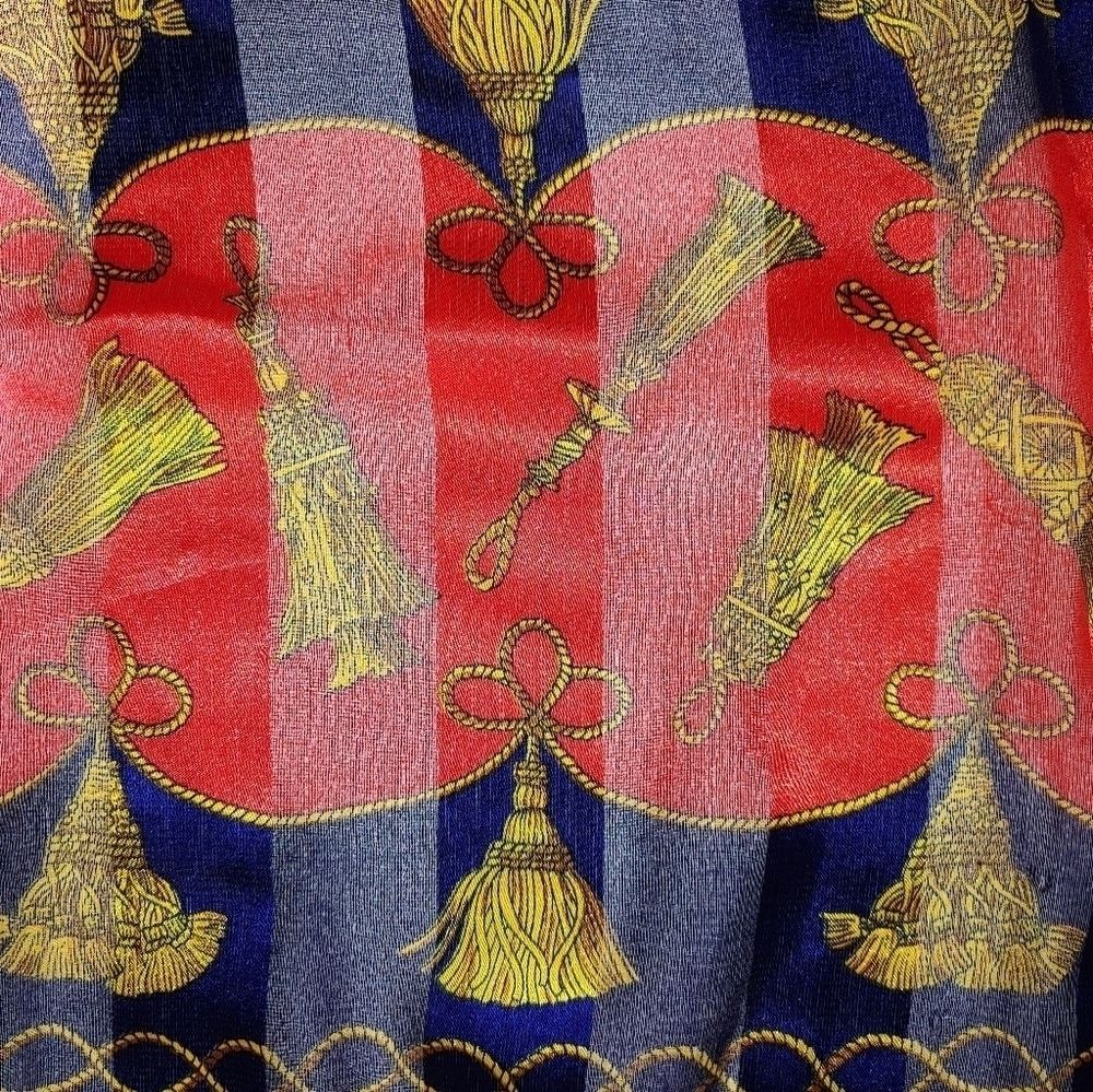 Beautiful Scarf Italy Gold Hassles 11x53 - Picture 2 of 5